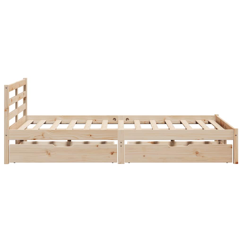 Cadre de lit sans matelas 135x190 cm bois de pin massif - XIOS