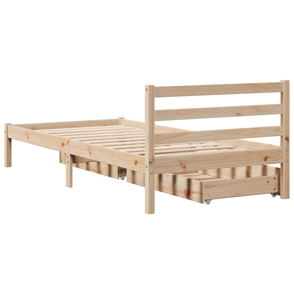 Cadre de lit sans matelas 90x200 cm bois de pin massif - XIOS