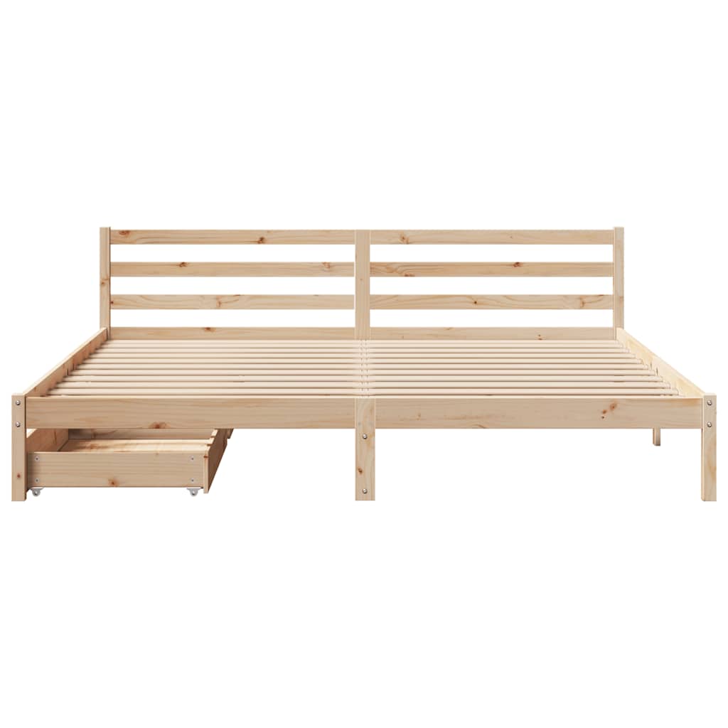 Cadre de lit sans matelas 180x200 cm bois massif de pin - XIOS