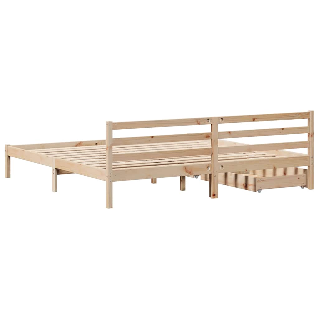 Cadre de lit sans matelas 180x200 cm bois massif de pin - XIOS