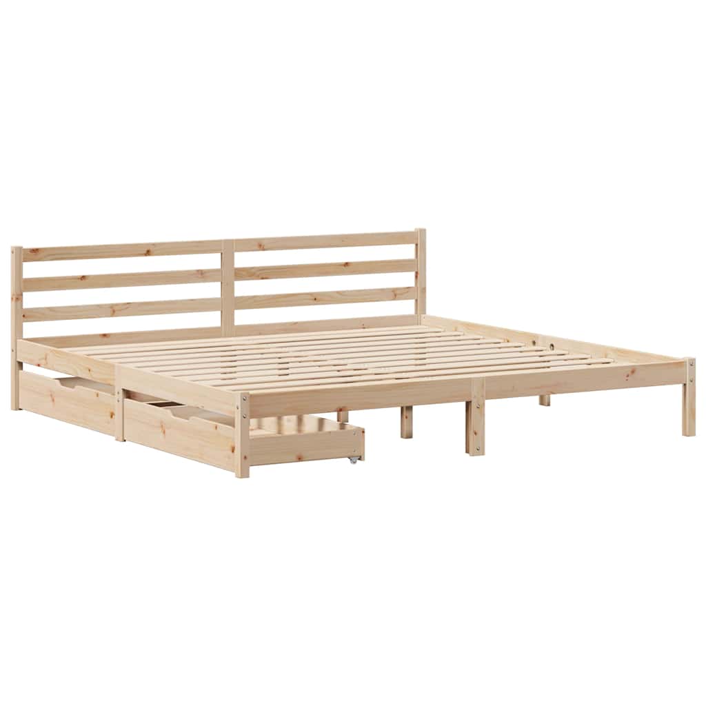Cadre de lit sans matelas 200x200 cm bois massif de pin - XIOS