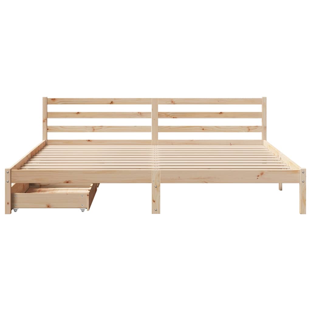 Cadre de lit sans matelas 200x200 cm bois massif de pin - XIOS