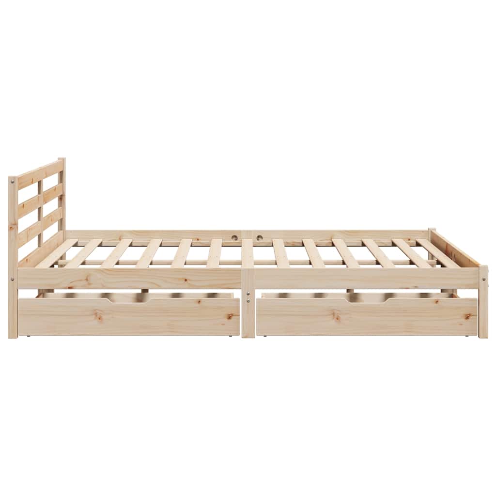 Cadre de lit sans matelas 200x200 cm bois massif de pin - XIOS