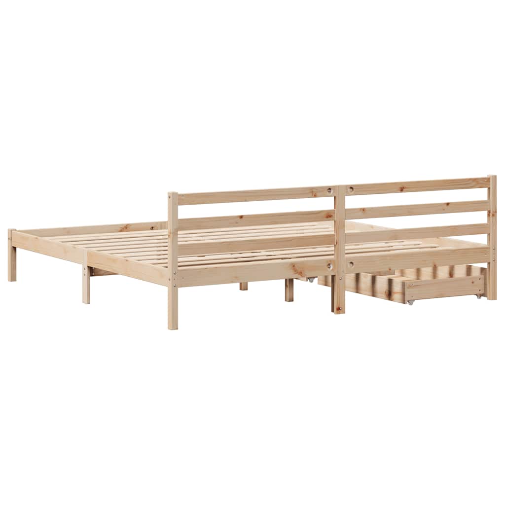Cadre de lit sans matelas 200x200 cm bois massif de pin - XIOS