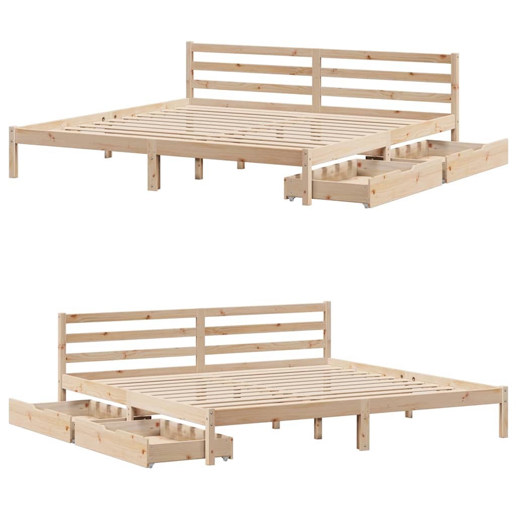 Cadre de lit sans matelas 200x200 cm bois massif de pin - XIOS