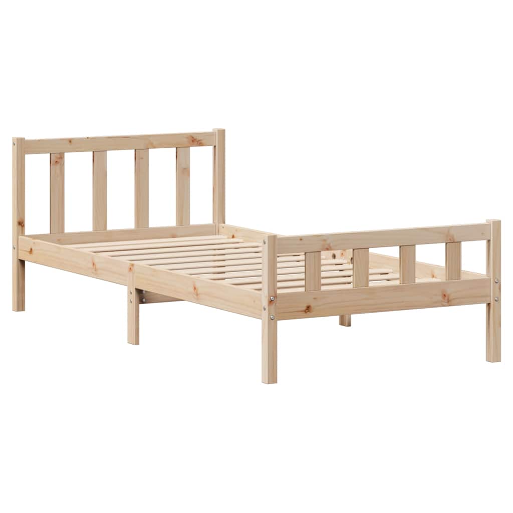 Cadre de lit sans matelas 90x190 cm bois de pin massif - XIOS