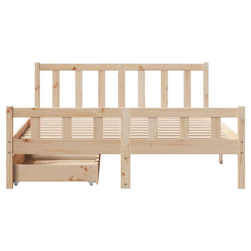 Cadre de lit sans matelas 160x200 cm bois massif de pin - XIOS