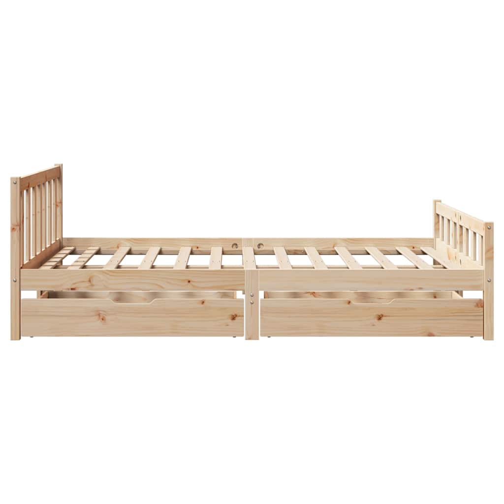 Cadre de lit sans matelas 160x200 cm bois massif de pin - XIOS