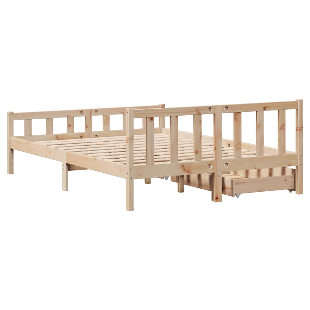 Cadre de lit sans matelas 160x200 cm bois massif de pin - XIOS
