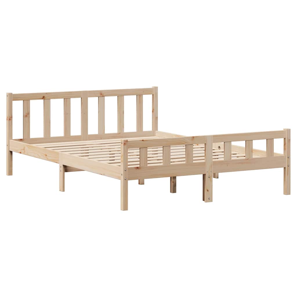 Cadre de lit sans matelas 160x200 cm bois massif de pin - XIOS