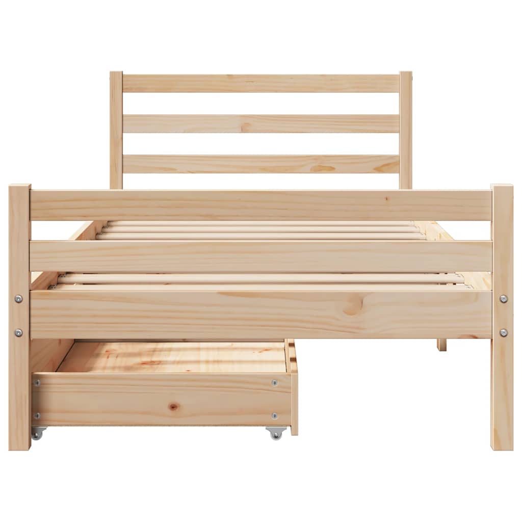 Cadre de lit sans matelas 90x200 cm bois de pin massif - XIOS