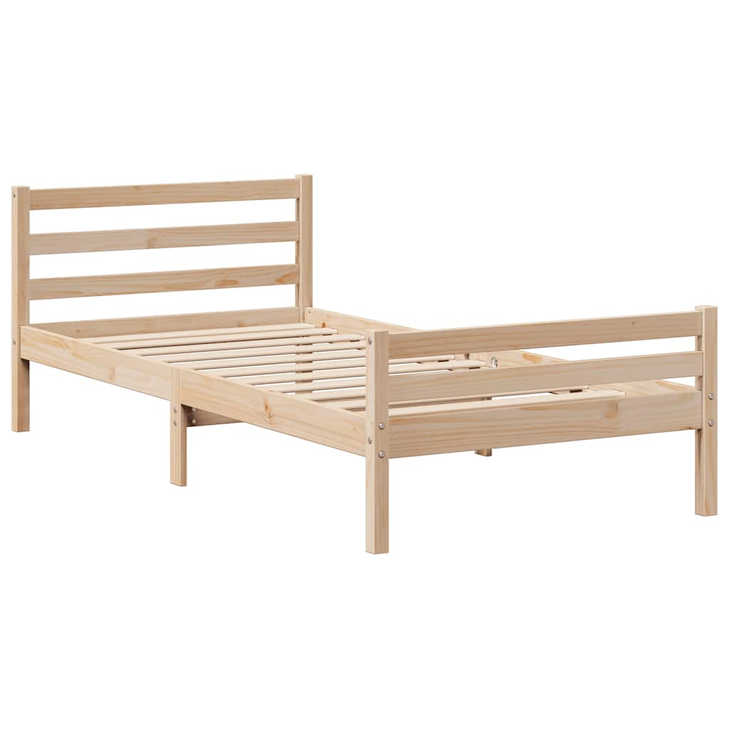 Cadre de lit sans matelas 90x200 cm bois de pin massif - XIOS