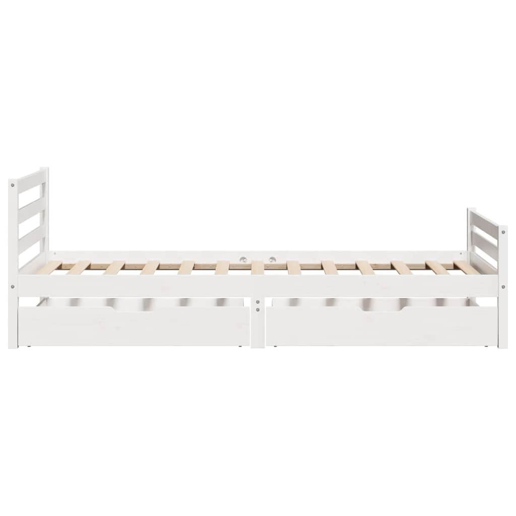 Cadre de lit sans matelas blanc 100x200 cm bois de pin massif - XIOS