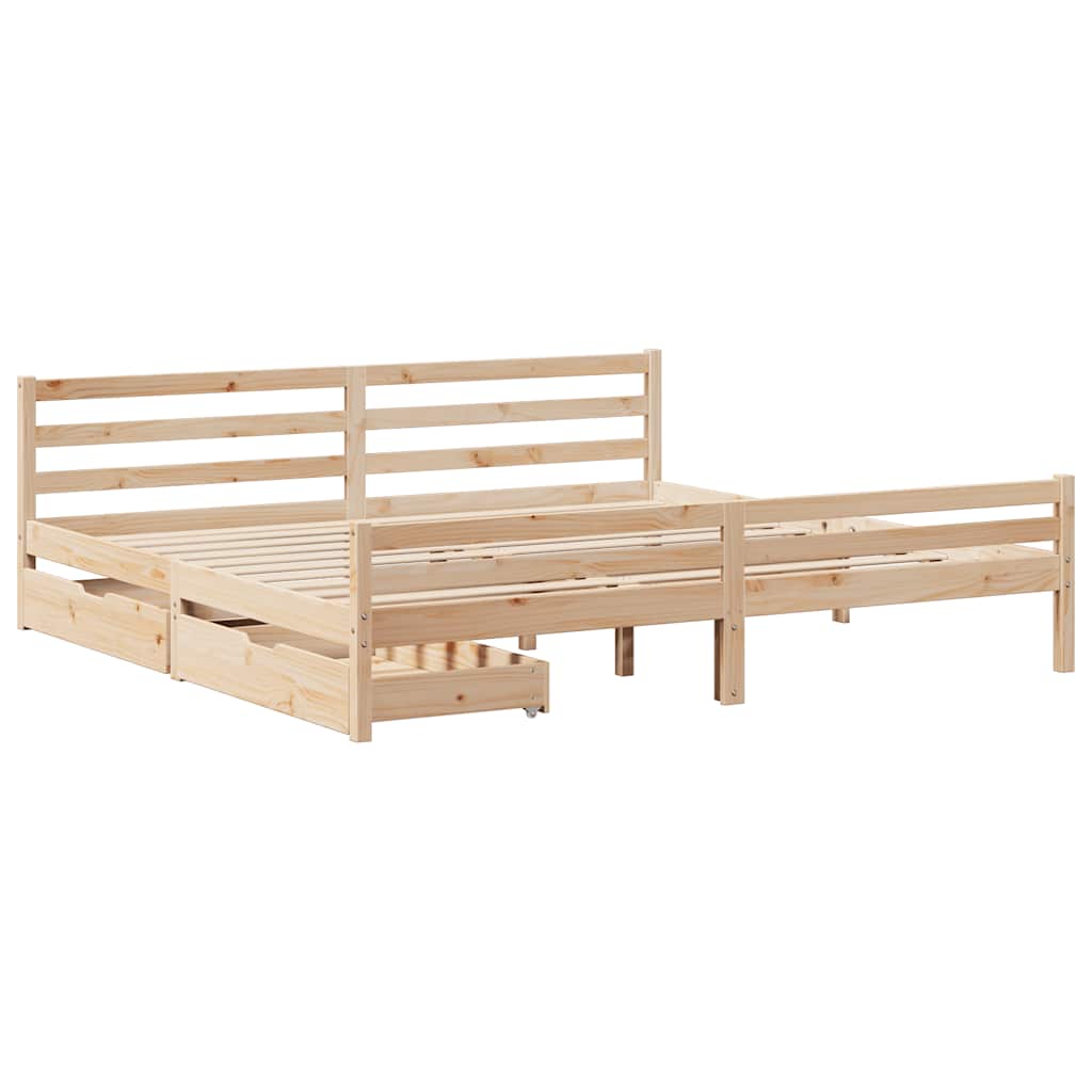 Cadre de lit sans matelas 200x200 cm bois massif de pin - XIOS