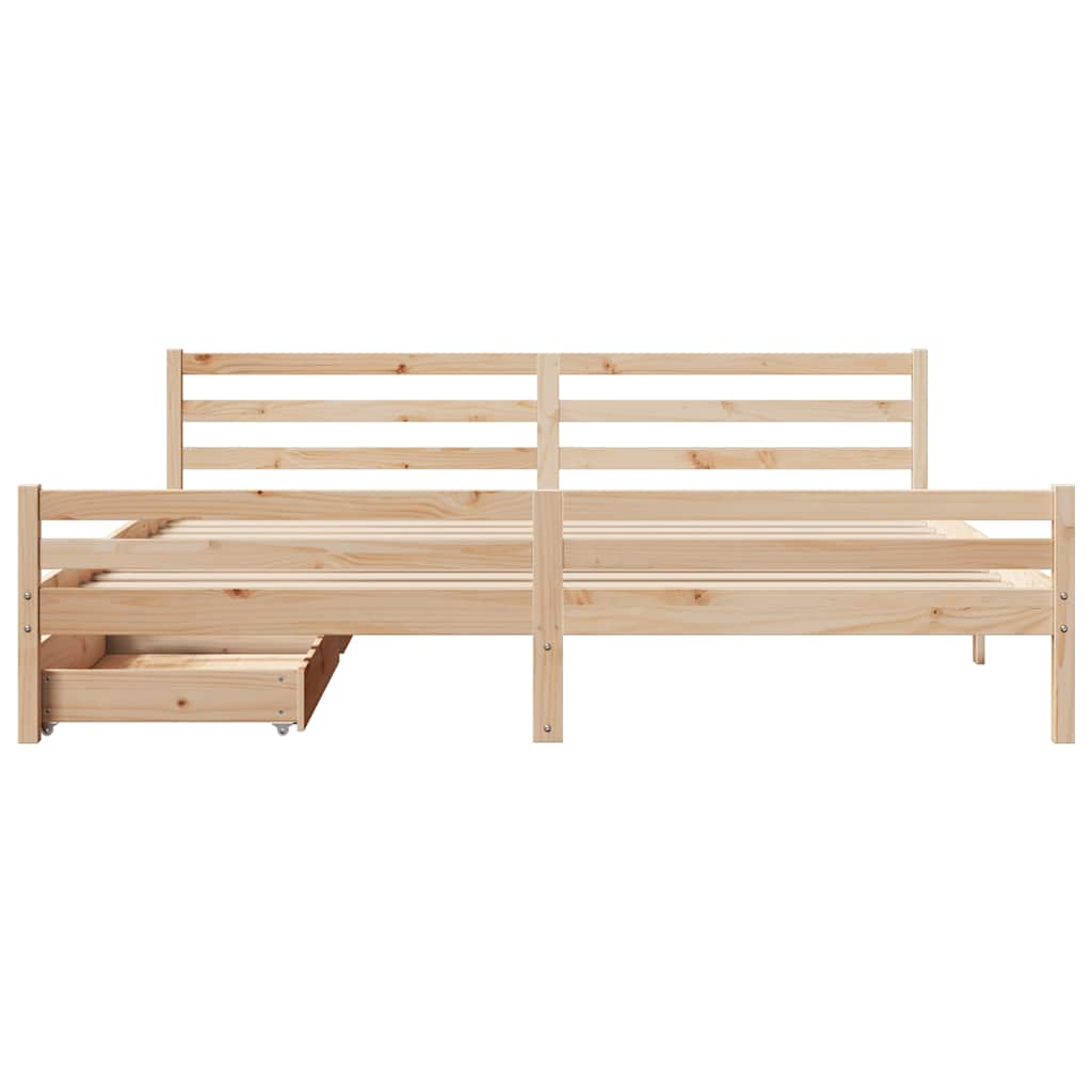 Cadre de lit sans matelas 200x200 cm bois massif de pin - XIOS