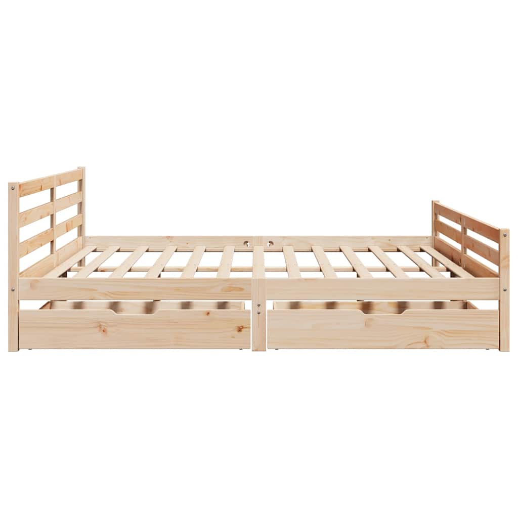 Cadre de lit sans matelas 200x200 cm bois massif de pin - XIOS