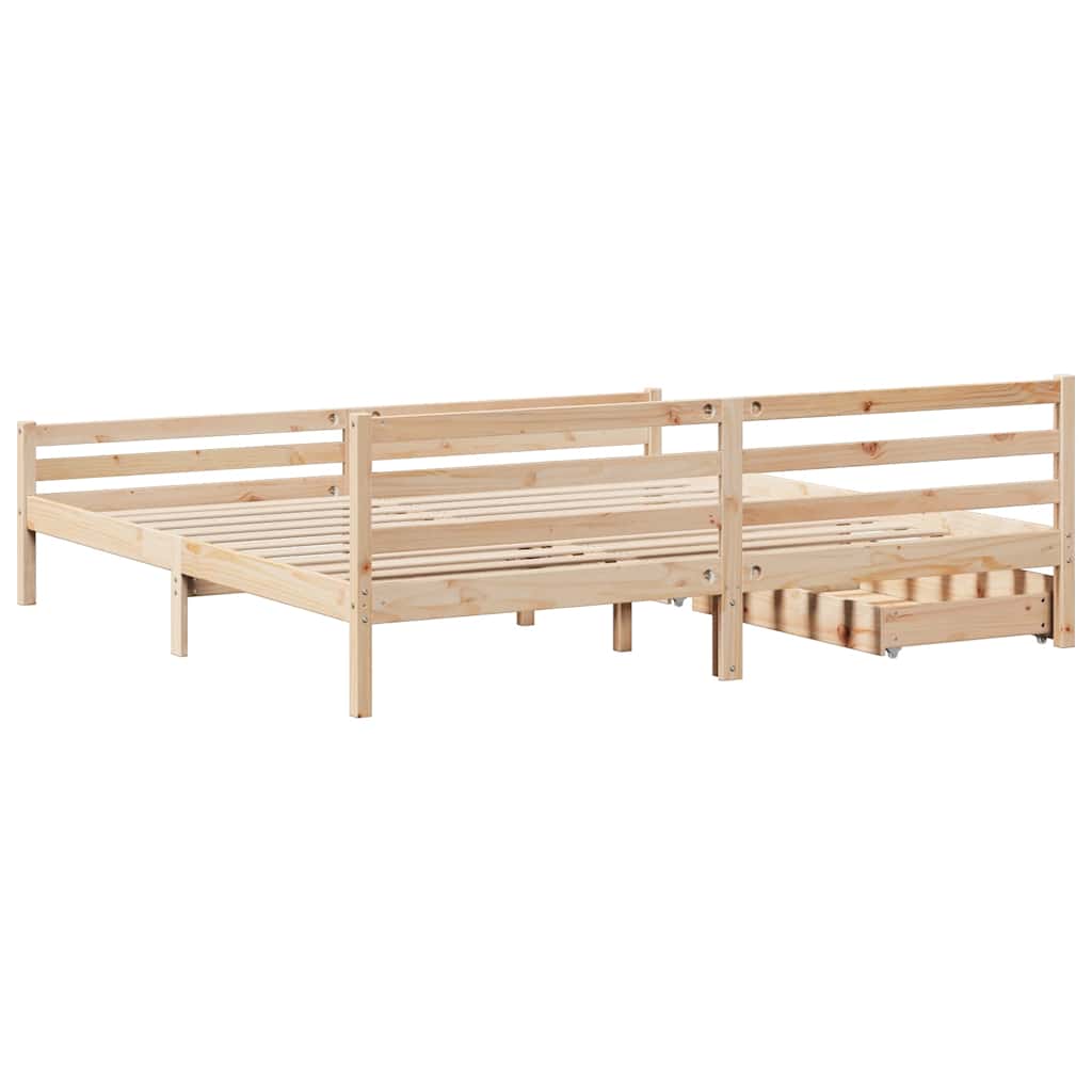 Cadre de lit sans matelas 200x200 cm bois massif de pin - XIOS
