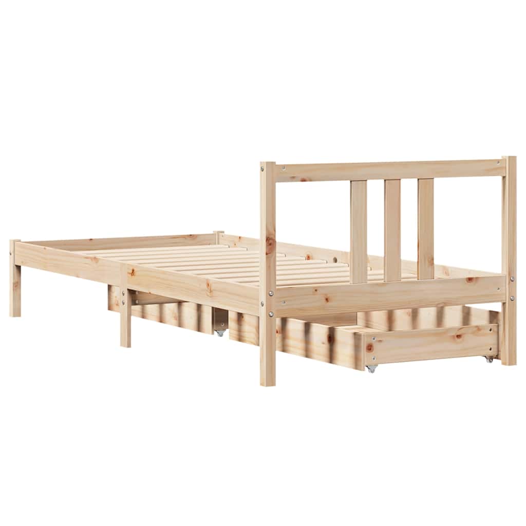 Cadre de lit sans matelas 90x190 cm bois de pin massif - XIOS