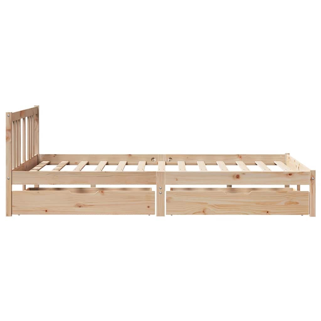 Cadre de lit sans matelas 135x190 cm bois de pin massif - XIOS