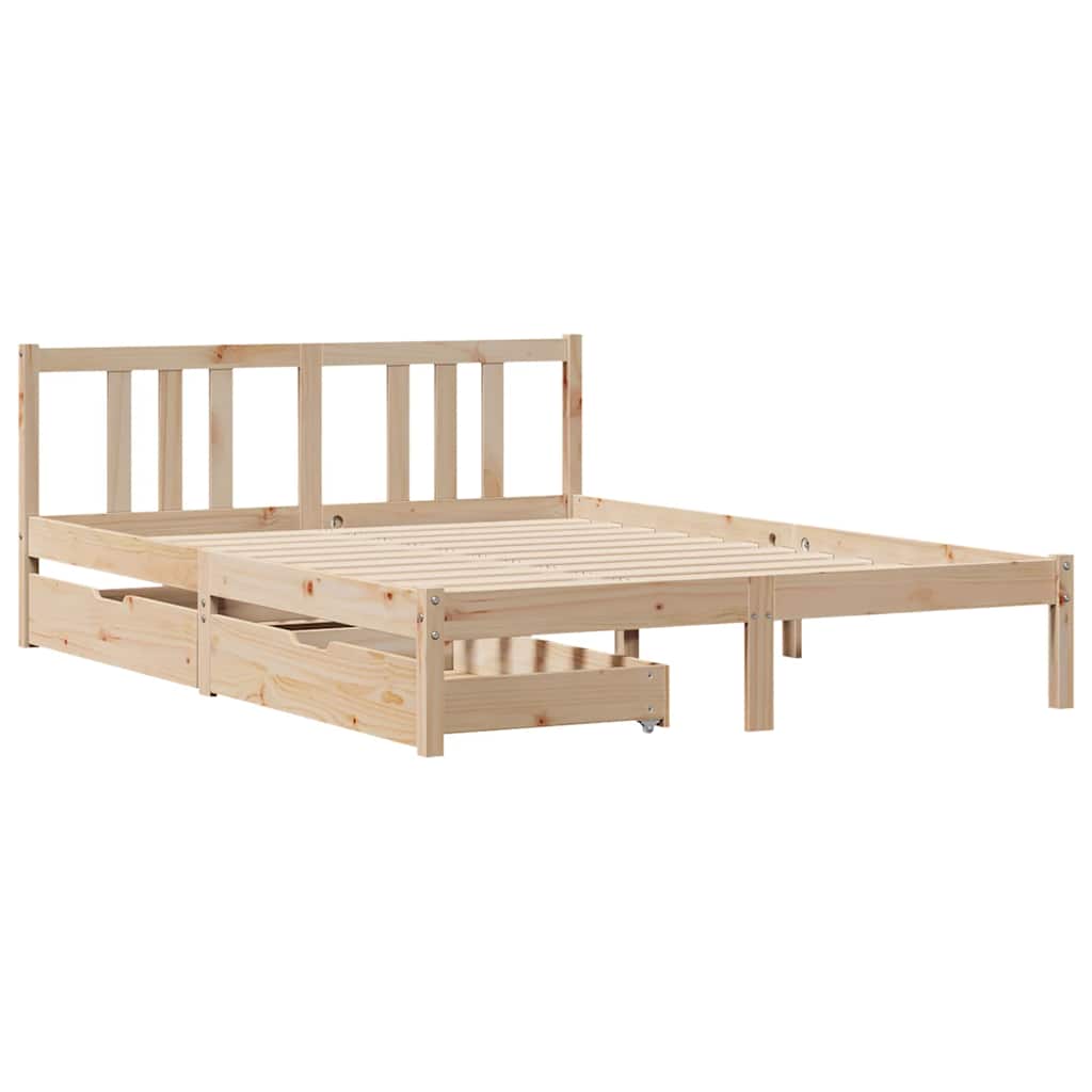 Cadre de lit sans matelas 120x200 cm bois de pin massif - XIOS