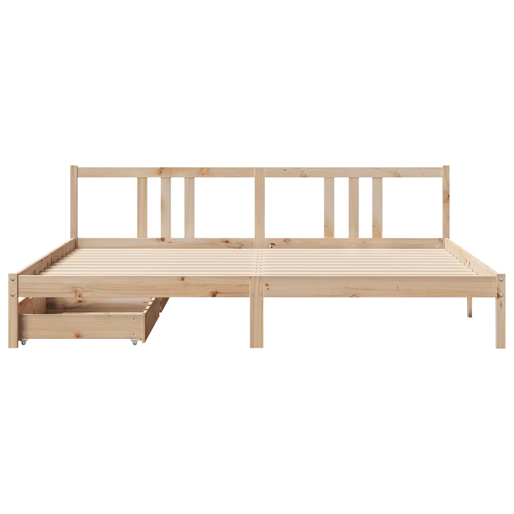 Cadre de lit sans matelas 200x200 cm bois massif de pin - XIOS