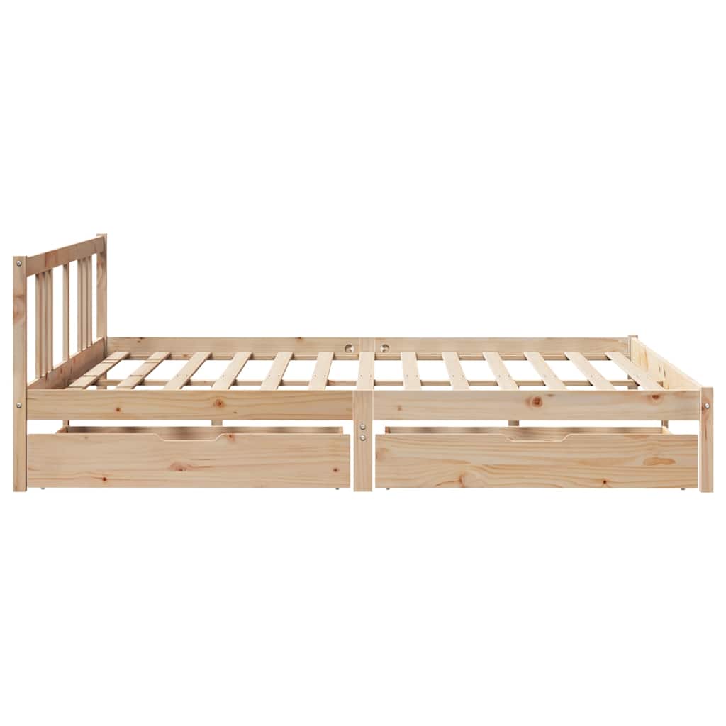 Cadre de lit sans matelas 200x200 cm bois massif de pin - XIOS