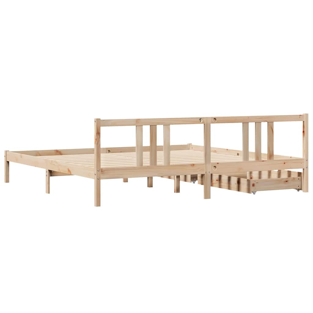 Cadre de lit sans matelas 200x200 cm bois massif de pin - XIOS