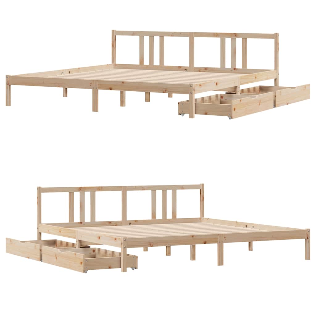 Cadre de lit sans matelas 200x200 cm bois massif de pin - XIOS