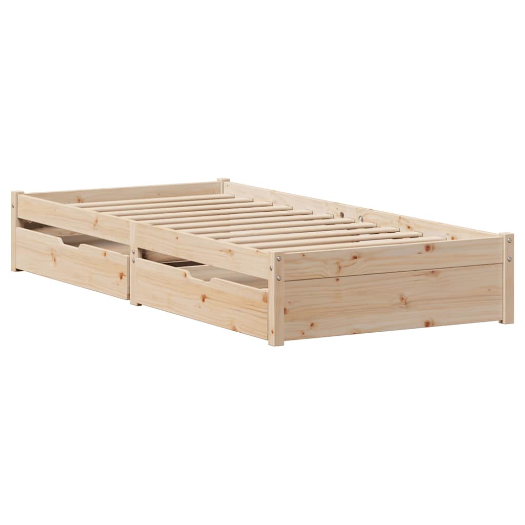 Cadre de lit sans matelas 75x190 cm bois de pin massif - XIOS