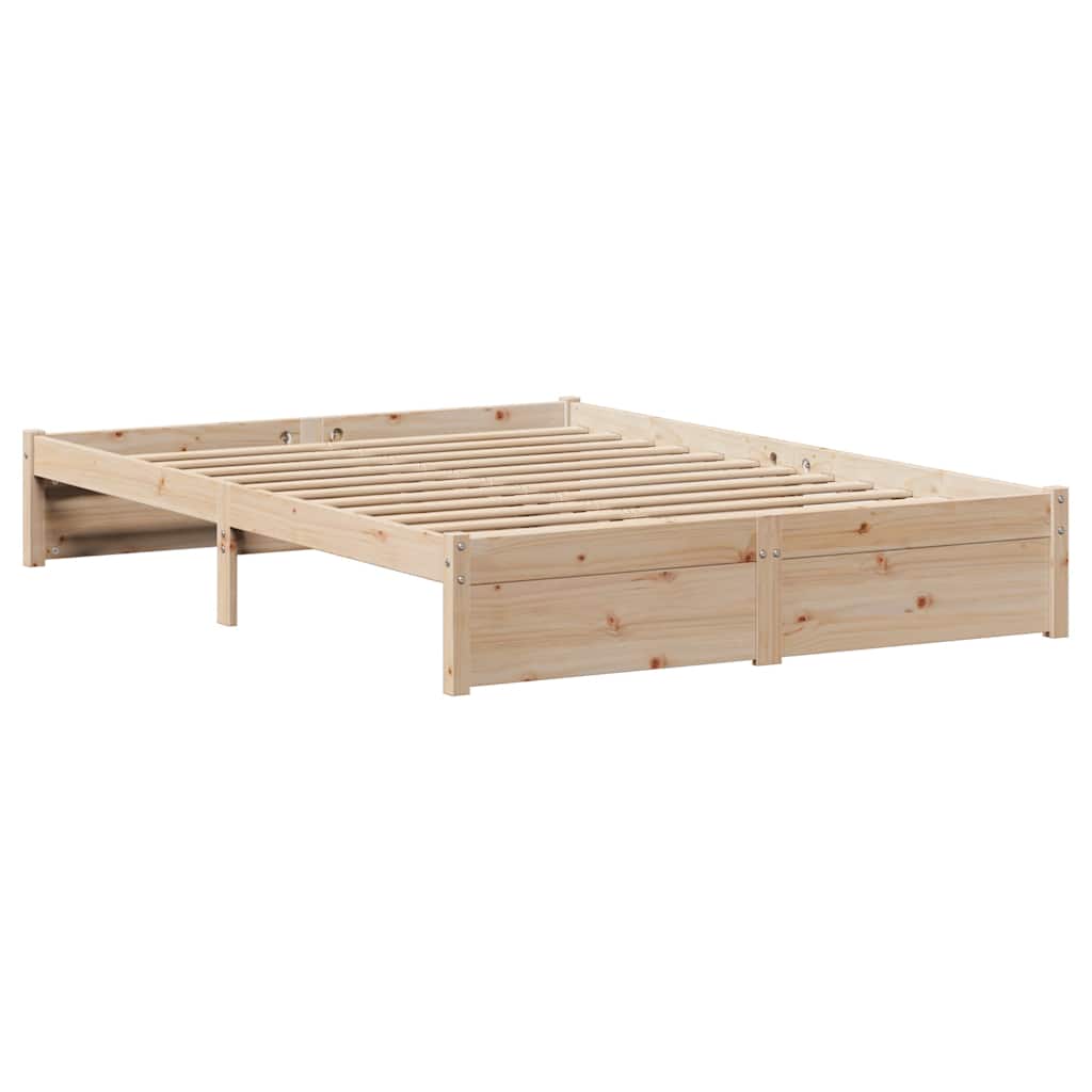 Cadre de lit sans matelas 140x190 cm bois de pin massif - XIOS