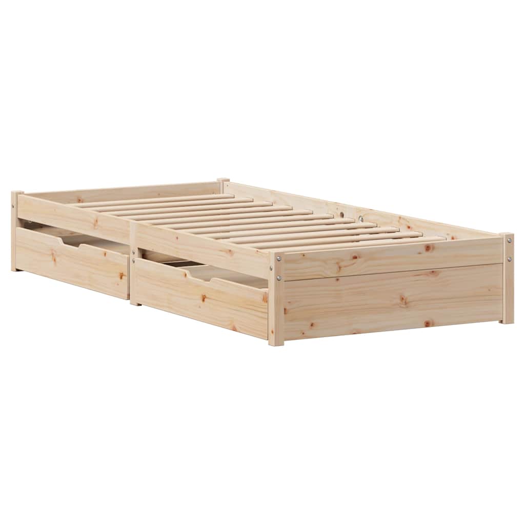 Cadre de lit sans matelas 90x200 cm bois de pin massif - XIOS