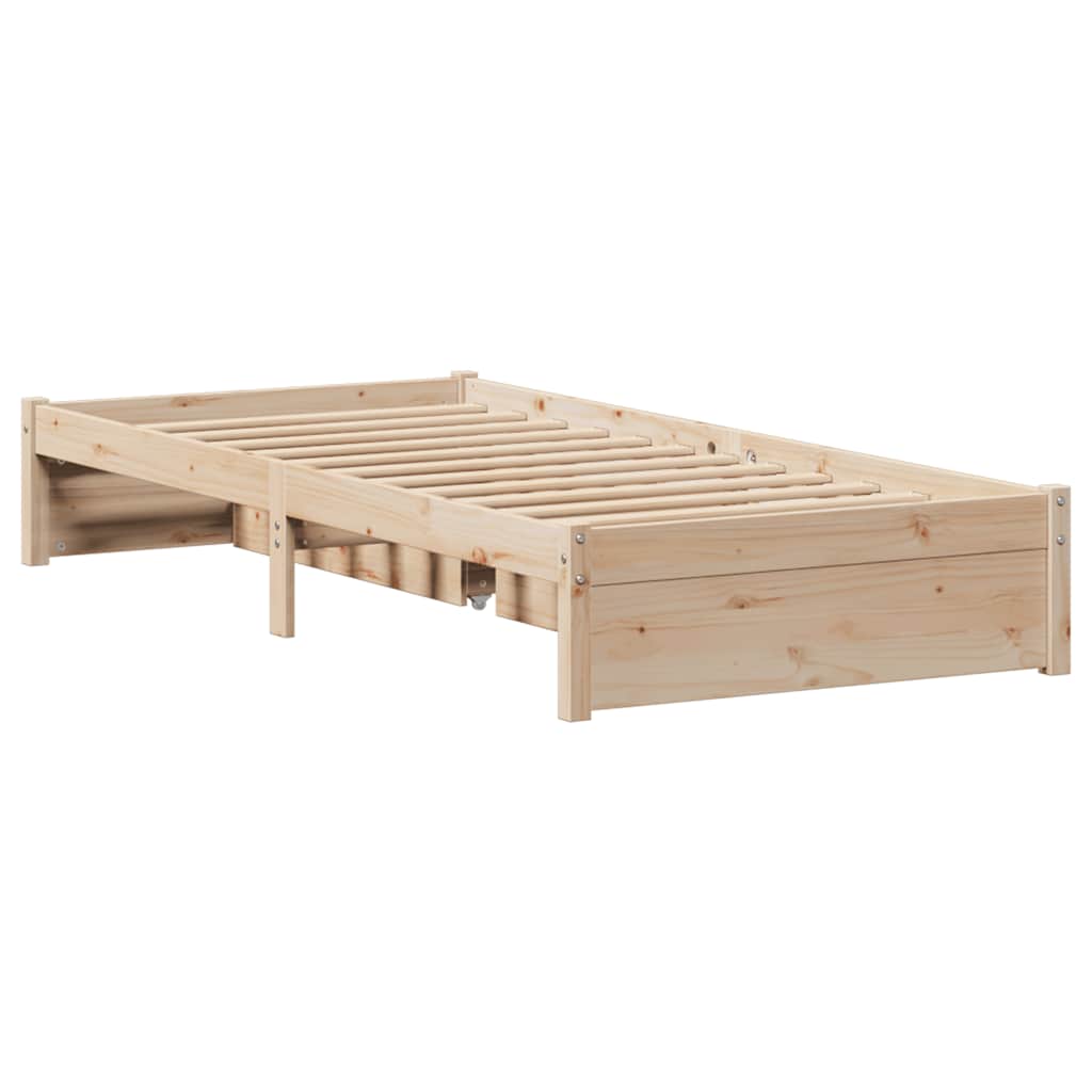 Cadre de lit sans matelas 90x200 cm bois de pin massif - XIOS