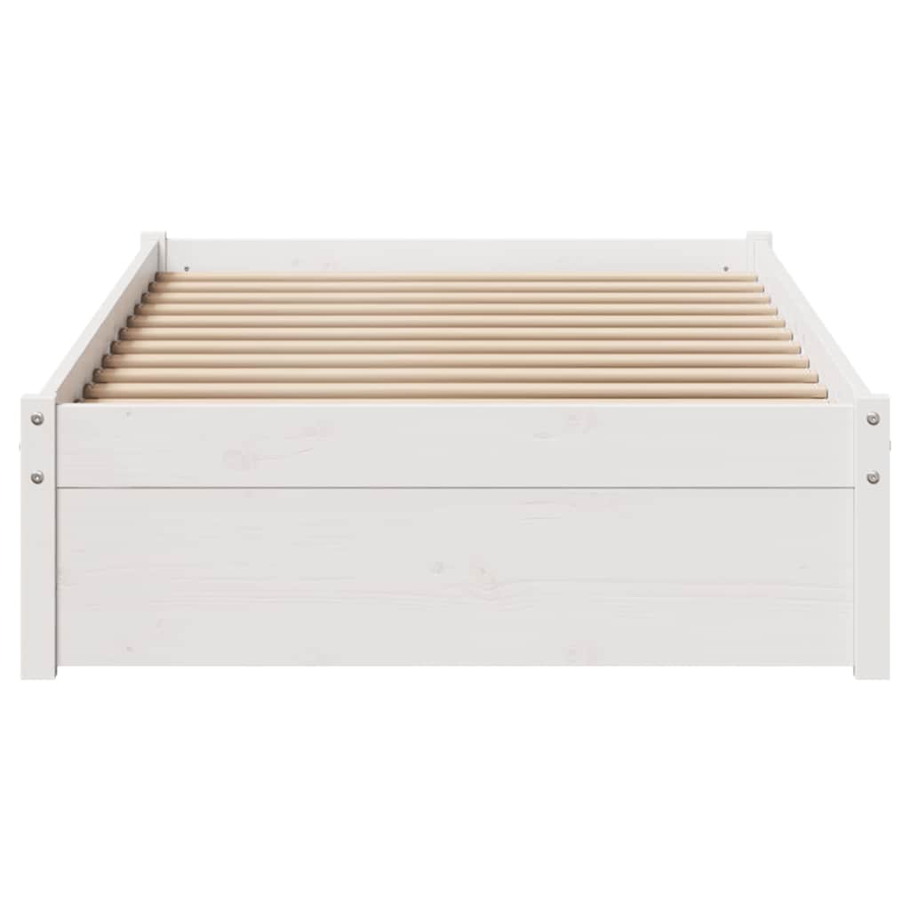 Cadre de lit sans matelas blanc 100x200 cm bois de pin massif - XIOS