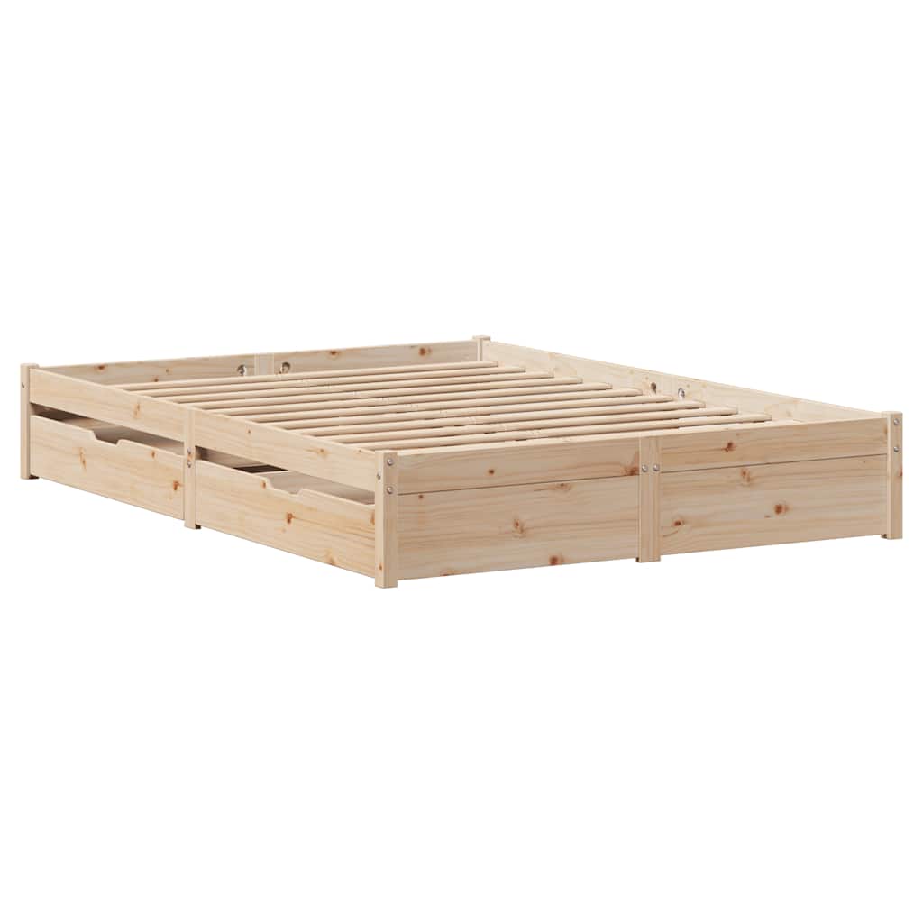 Cadre de lit sans matelas 120x200 cm bois de pin massif - XIOS