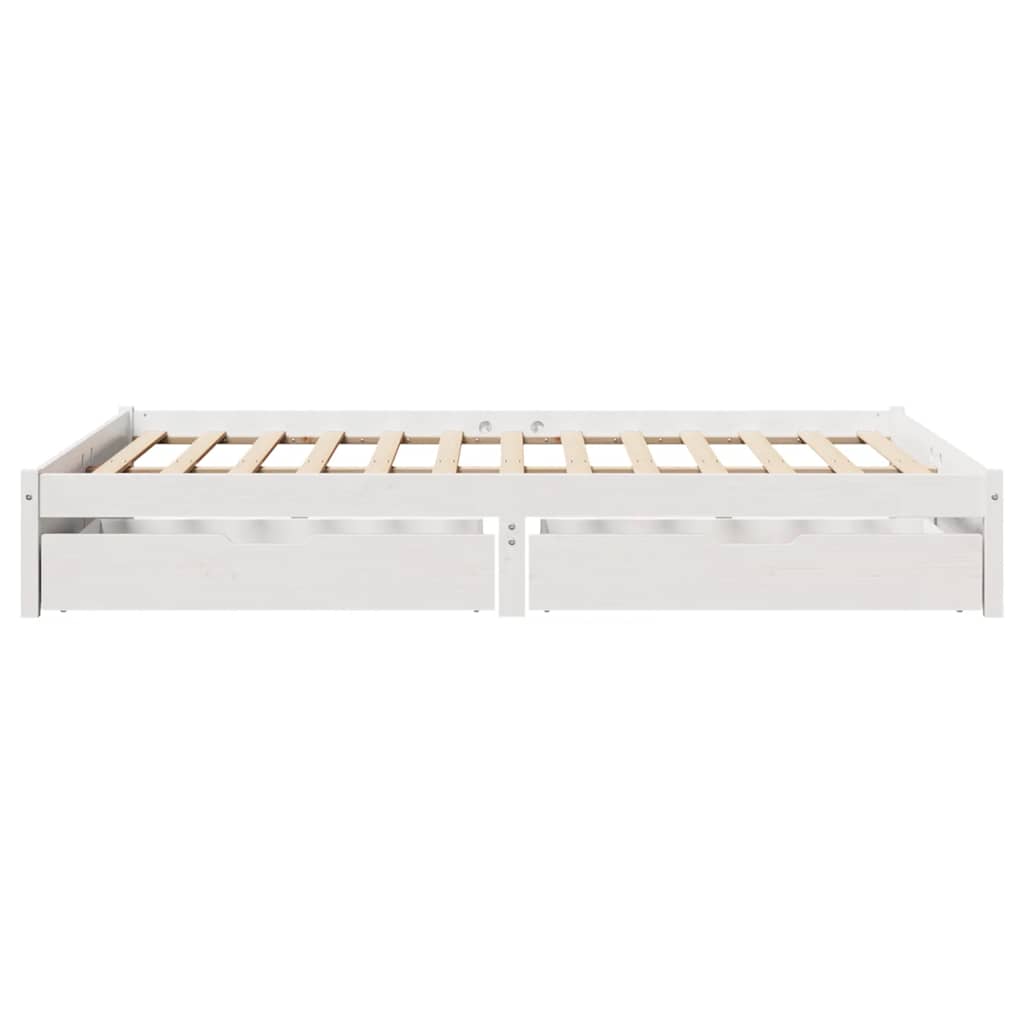 Cadre de lit sans matelas blanc 120x200 cm bois de pin massif - XIOS