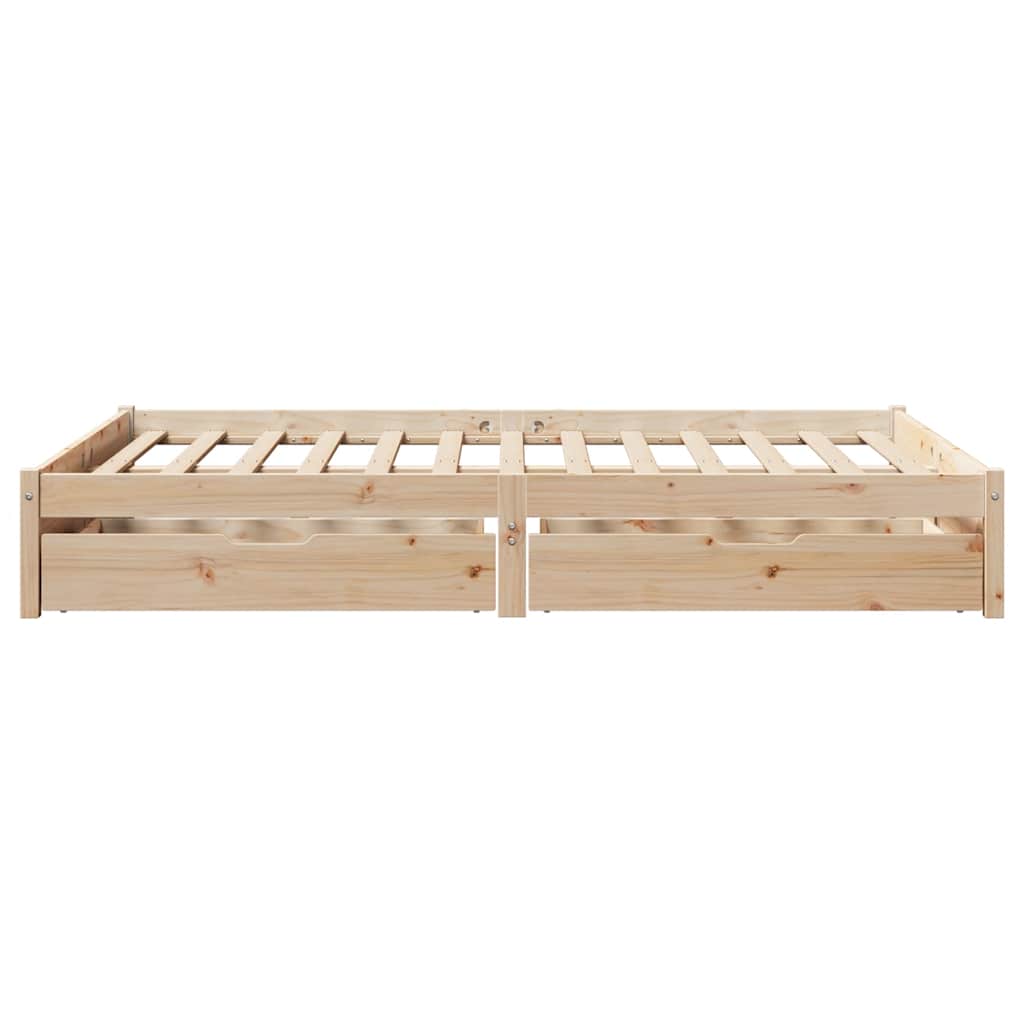 Cadre de lit sans matelas 140x200 cm bois massif de pin - XIOS
