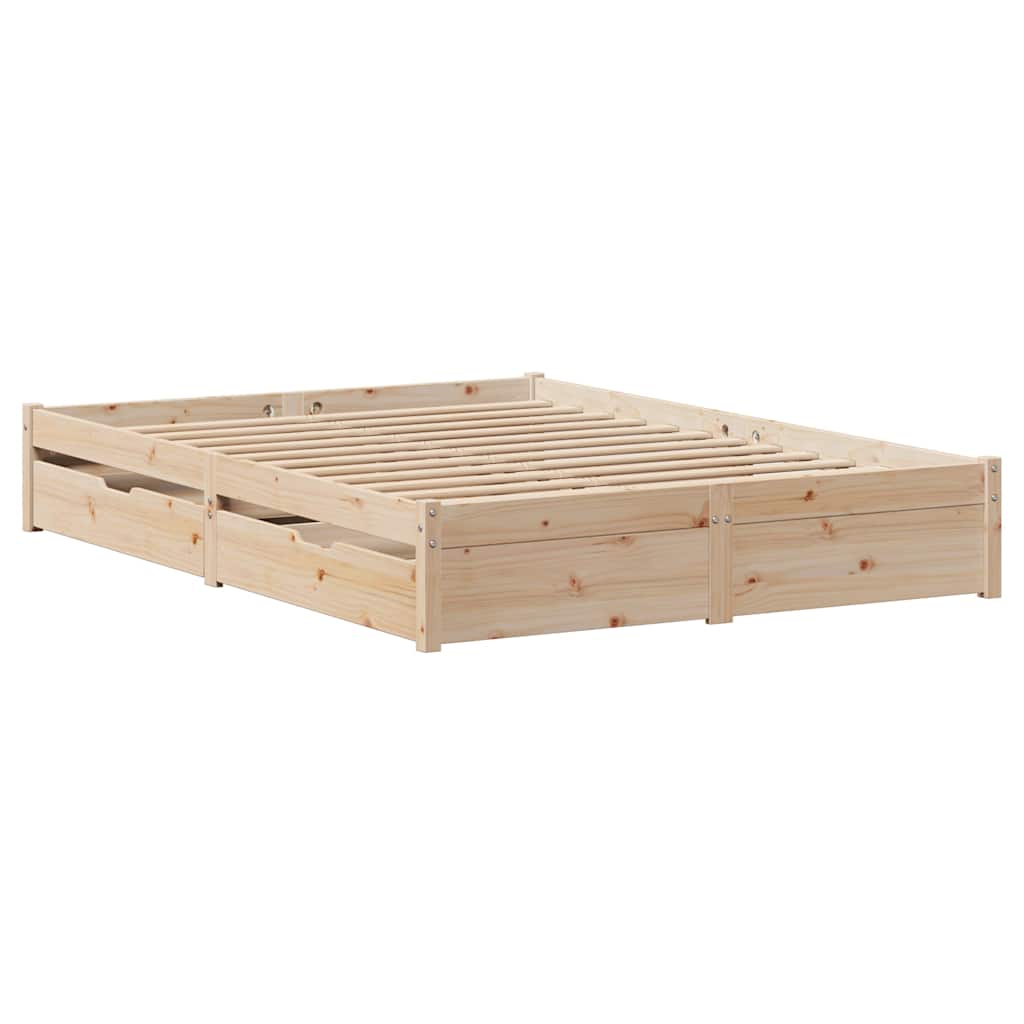 Cadre de lit sans matelas 150x200 cm bois de pin massif
