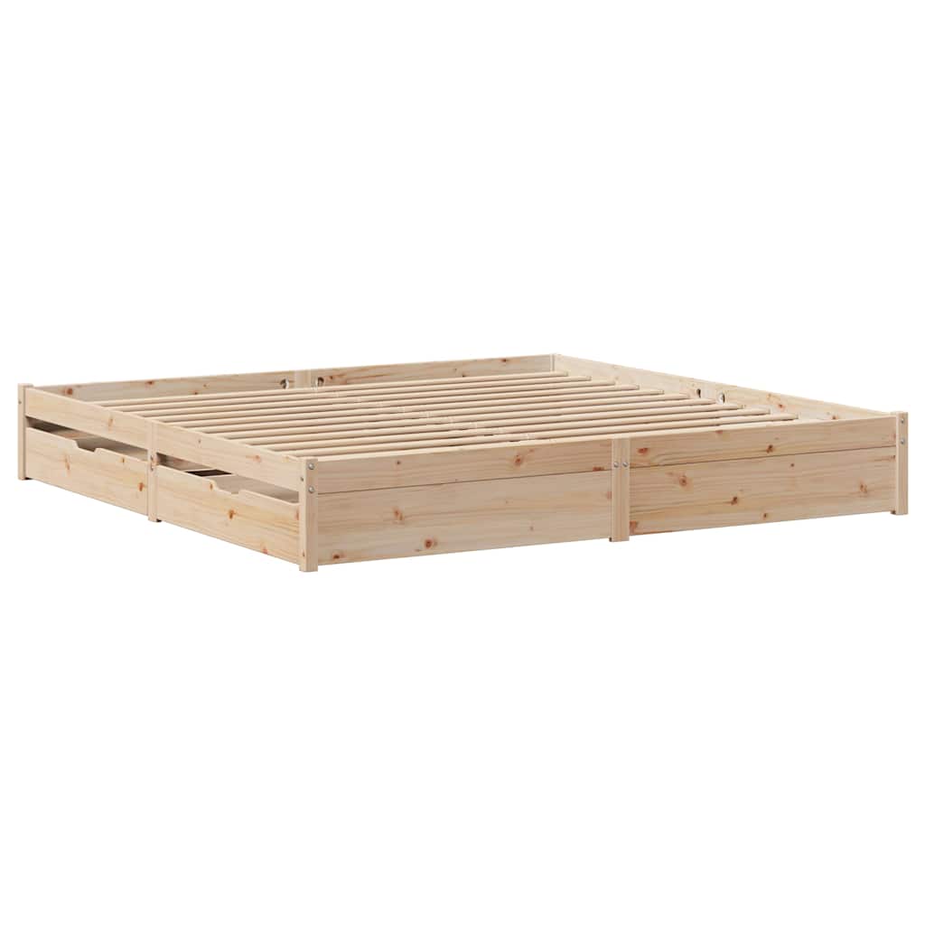 Cadre de lit sans matelas 180x200 cm bois massif de pin - XIOS
