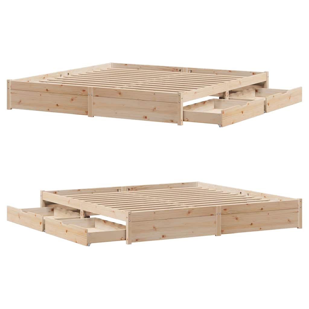Cadre de lit sans matelas 180x200 cm bois massif de pin - XIOS