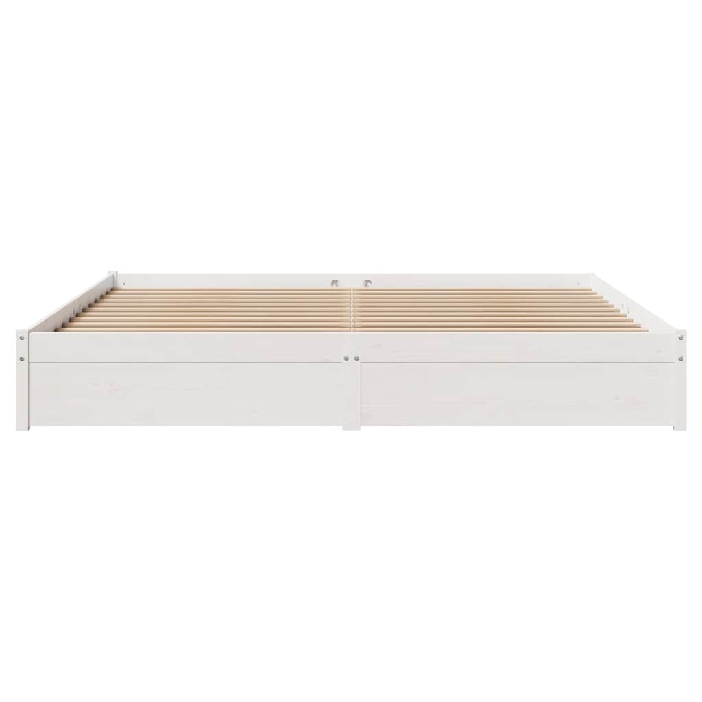 Cadre de lit sans matelas blanc 180x200 cm bois massif de pin - XIOS