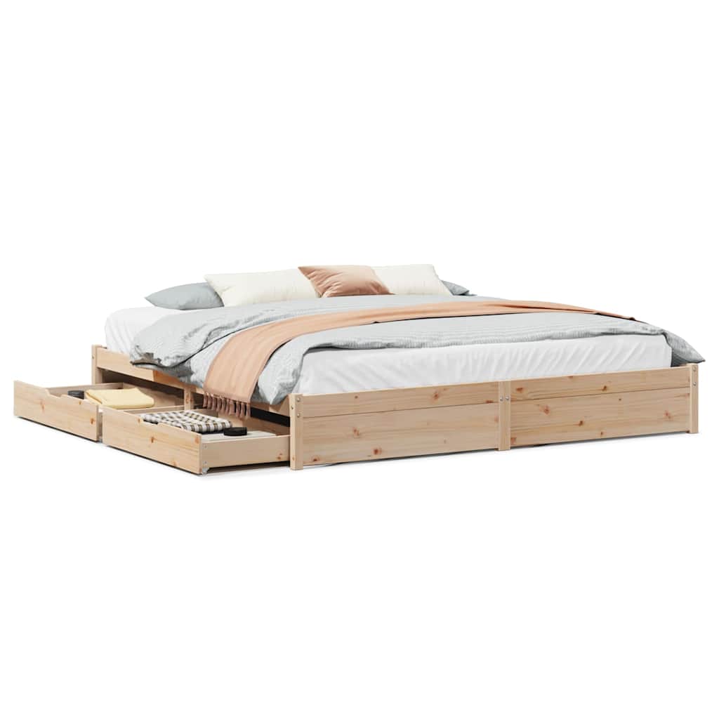 Cadre de lit sans matelas 200x200 cm bois massif de pin - XIOS