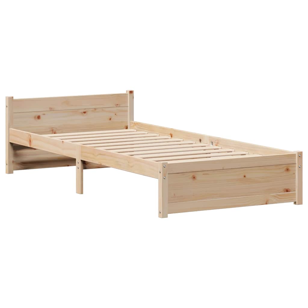 Cadre de lit sans matelas 75x190 cm bois de pin massif - XIOS