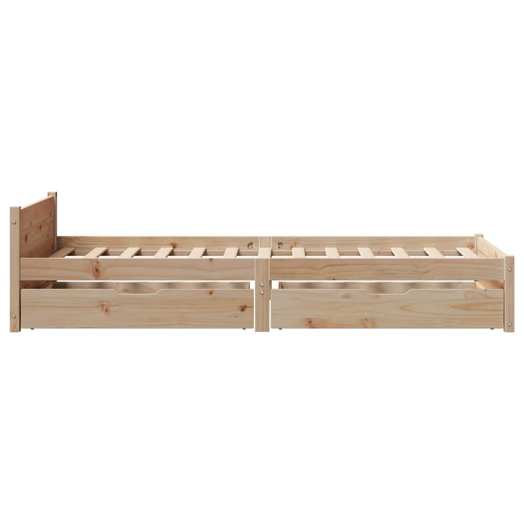 Cadre de lit sans matelas 75x190 cm bois de pin massif - XIOS