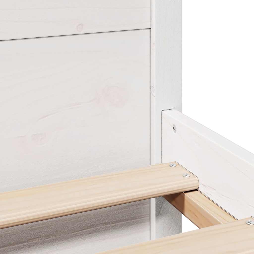 Cadre de lit sans matelas blanc 135x190 cm bois de pin massif - XIOS