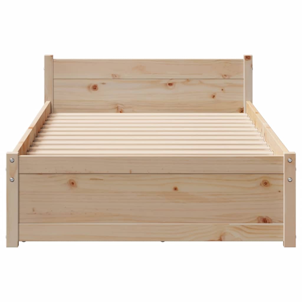 Cadre de lit sans matelas 90x200 cm bois de pin massif - XIOS