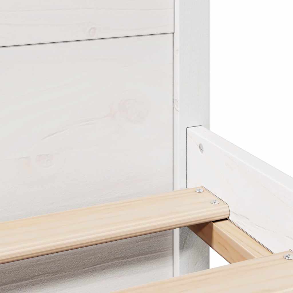 Cadre de lit sans matelas blanc 160x200 cm bois de pin massif - XIOS