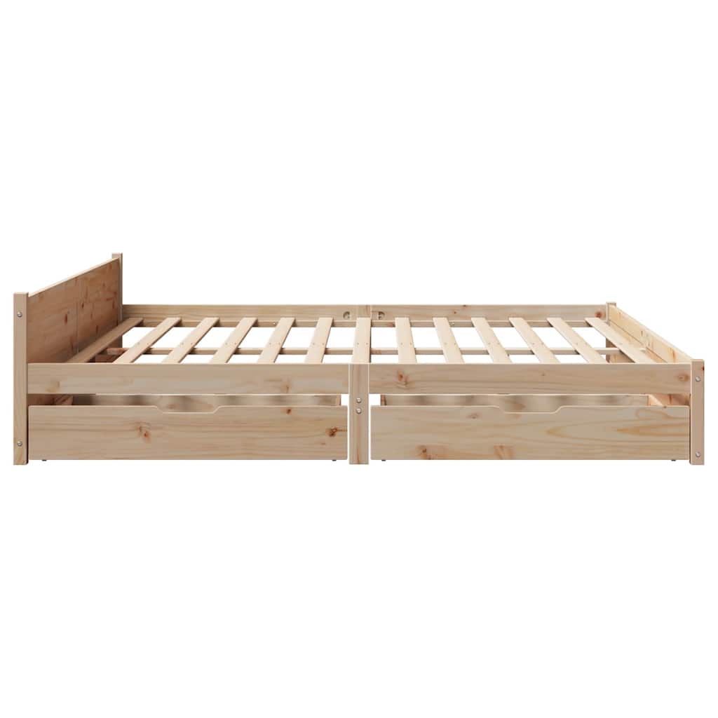 Cadre de lit sans matelas 180x200 cm bois massif de pin - XIOS