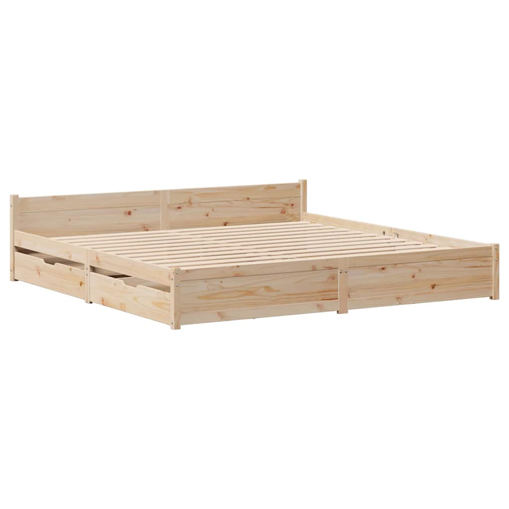 Cadre de lit sans matelas 200x200 cm bois massif de pin - XIOS