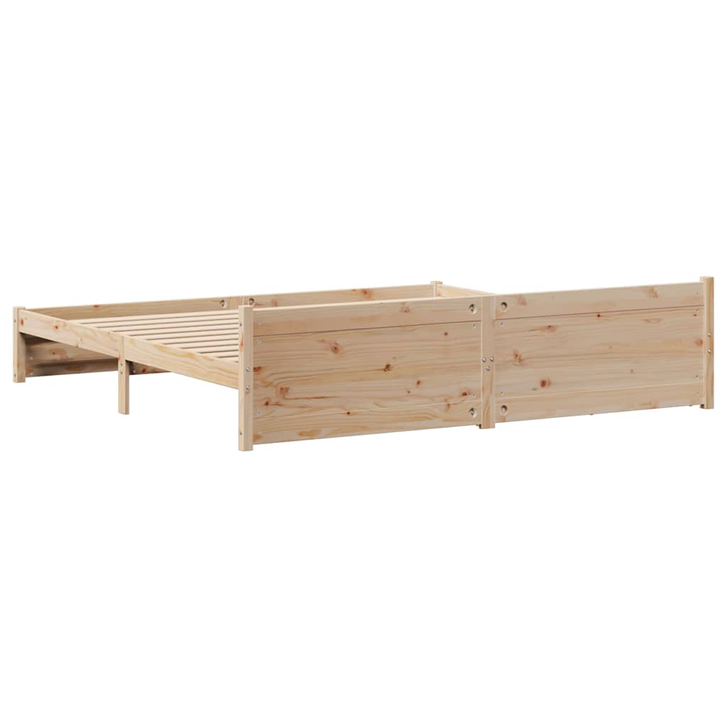 Cadre de lit sans matelas 200x200 cm bois massif de pin - XIOS