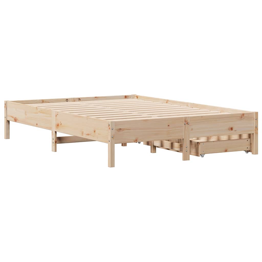 Cadre de lit sans matelas 150x200 cm bois de pin massif - XIOS